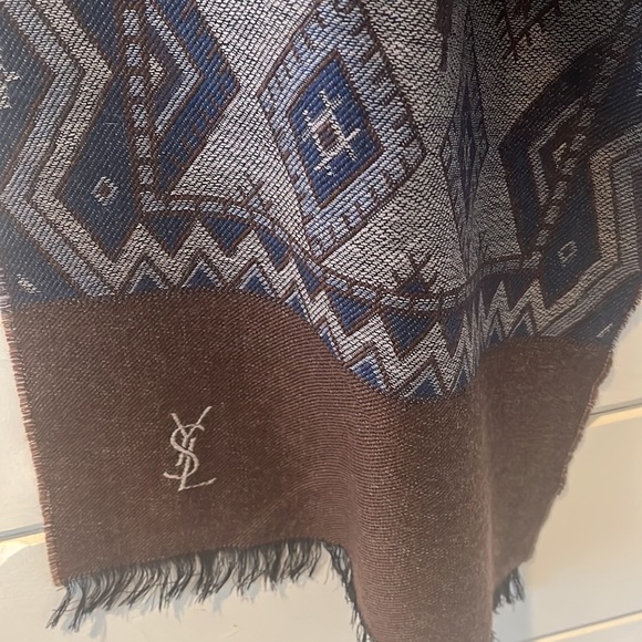 YSL Vintage Wool Rectangular Scarf/Wrap - Picture 4 of 9